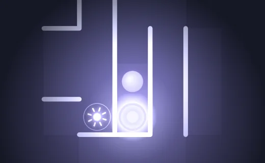 The exit beacon glowing at the end of a corridor