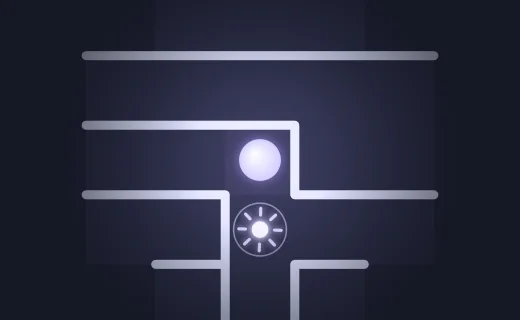 A light spark next to the ball