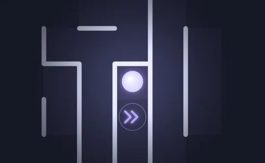 A speed boost pickup below the ball